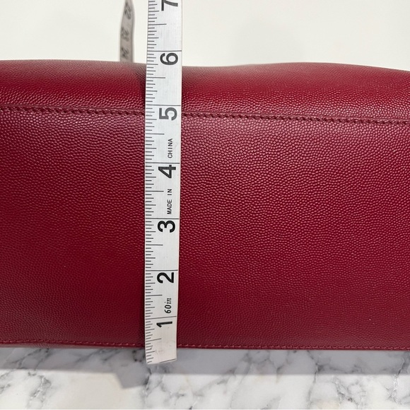 Furla Belvedere Leather Tote Shoulder Bag Red Structured Leather $378 - Picture 7 of 16